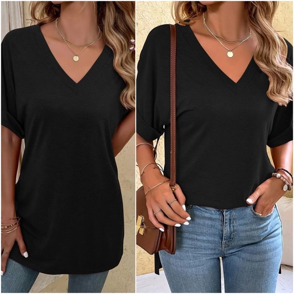 BellanBlue Tops - 06 Cozy V neck Side Slit Oversized Top